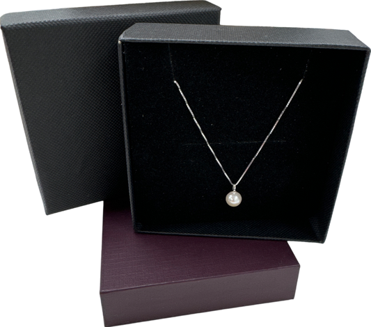 925 Sterling Silver Freshwater Pearl 15” Necklace In Gift Box One Size