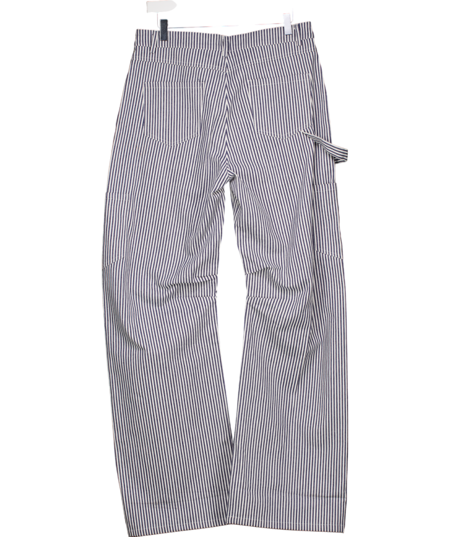 Lioness Model Low Rise Wide Leg Jeans With Blue And White Stripes UK M