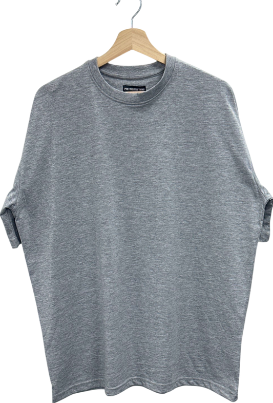 PrettyLittleThing Ash Grey Cotton Oversized Boxy T-shirt UK 8