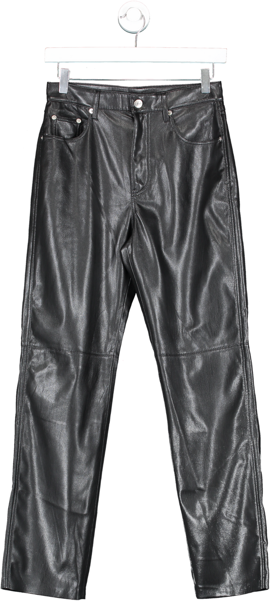 Nanushka Black Vegan Leather Trousers UK S