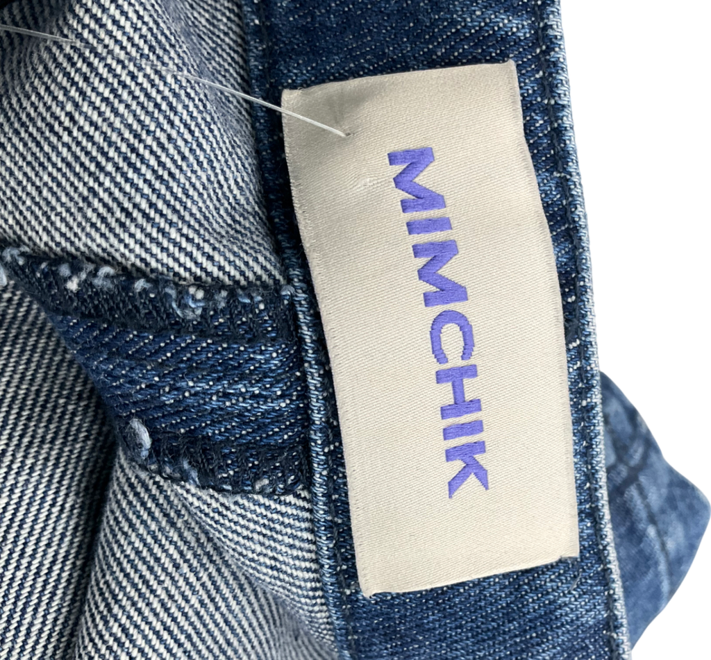 Mimchik Blue Denim Cargo Mini Skirt UK S