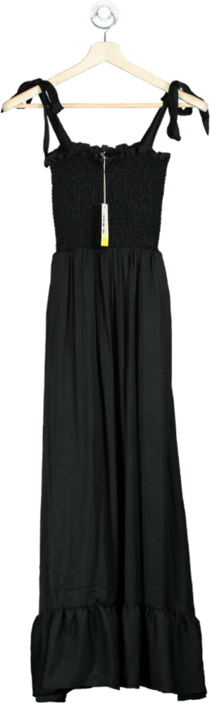 Summersalt Black Smocked Maxi Dress UK XS