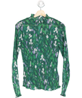 Whistles Floral Transparent Green Top UK 12
