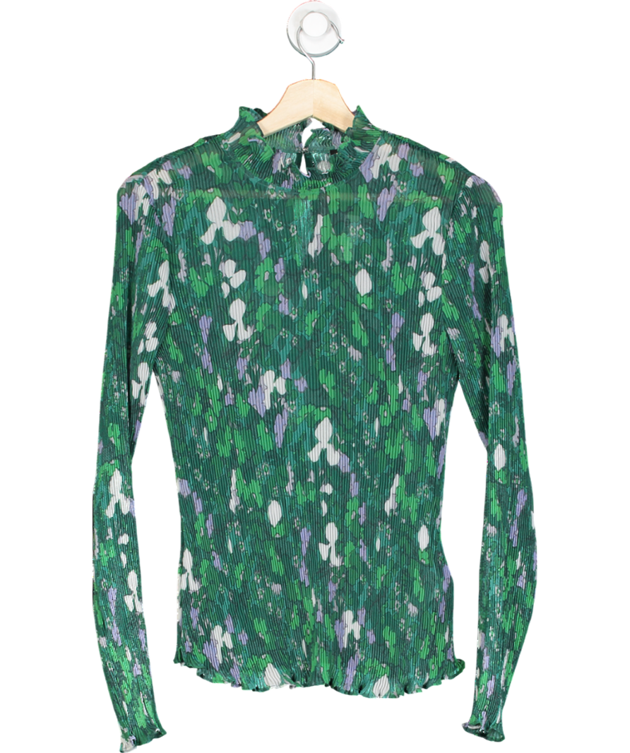 Whistles Floral Transparent Green Top UK 12