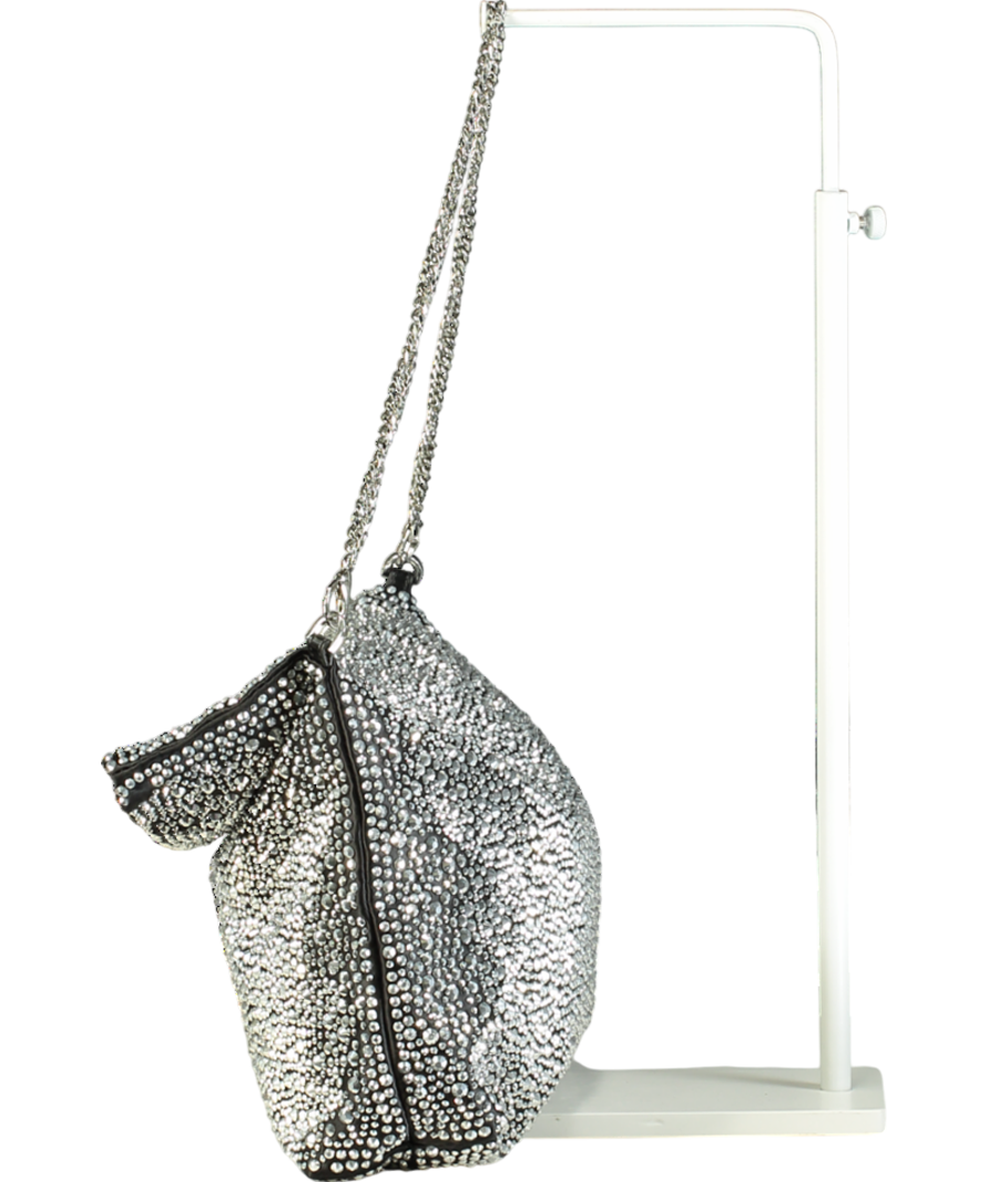 MANGO Metallic Crystal Embellished Fold Bag One Size