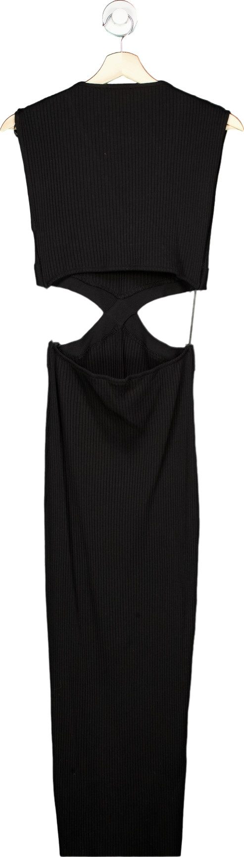 Zara Black Ribbed Dress UK L
