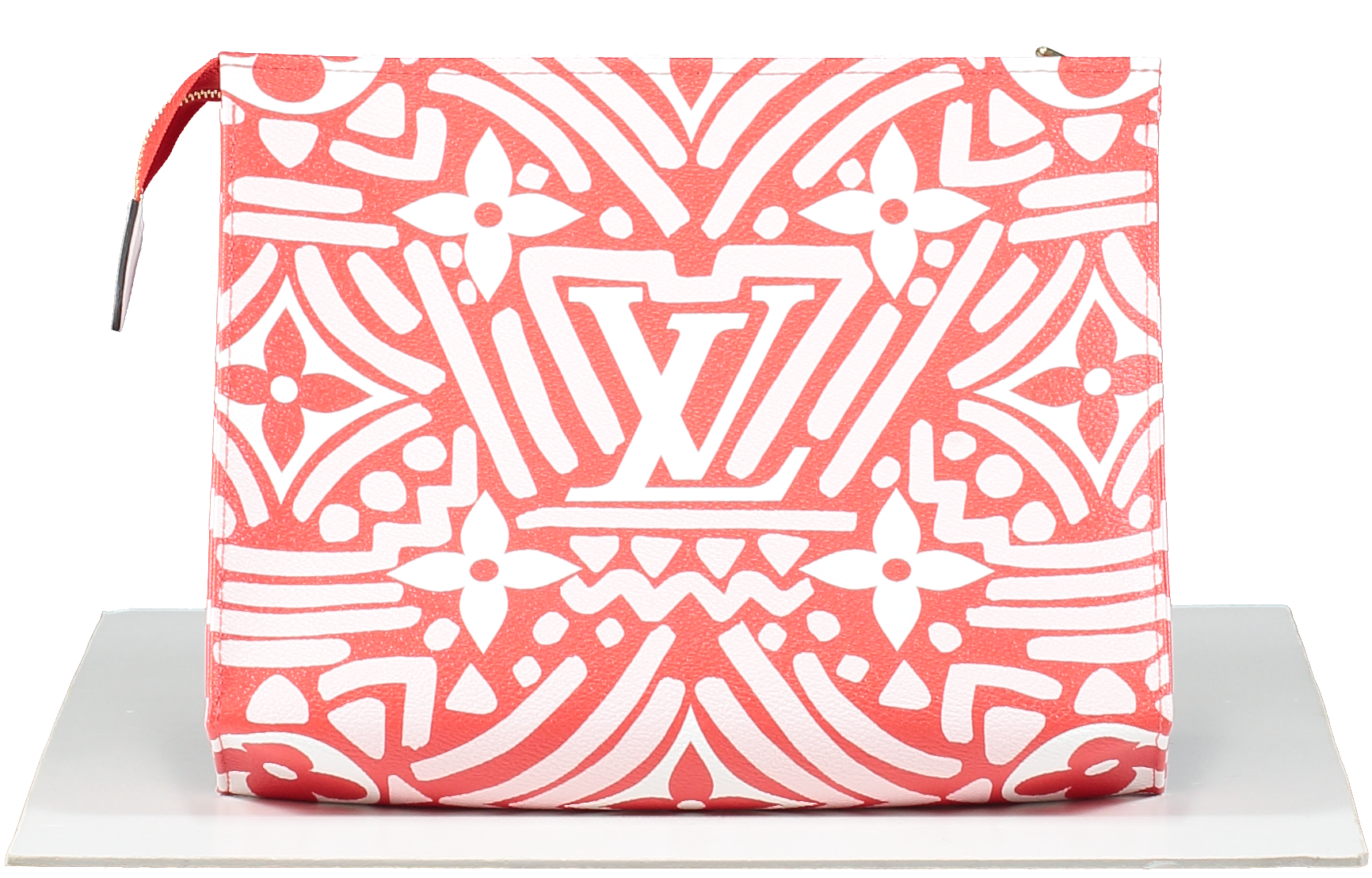 Louis Vuitton Rouge / Rose/ Cream Craft Collection Toiletry Pouch 26 Clutch Bag