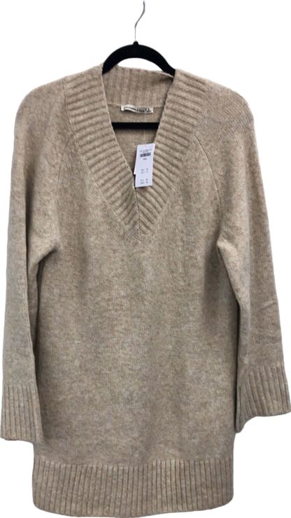 Abercrombie & Fitch Beige V-Neck Sweater UK S