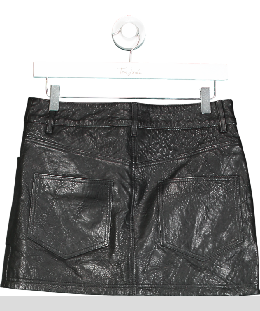 Ba&sh Black Baly Leather Mini Skirt Fr34 UK 6