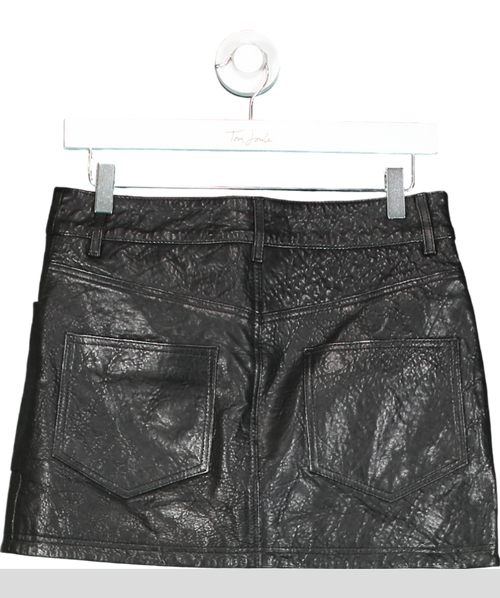 Ba&sh Black Baly Leather Mini Skirt Fr34 UK 6