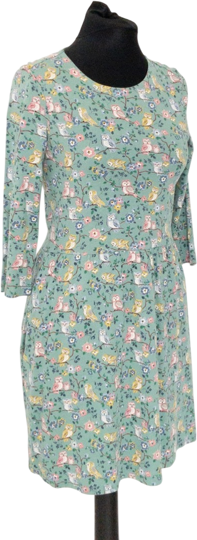 Cath Kidson Green Owl Print Dress UK 8