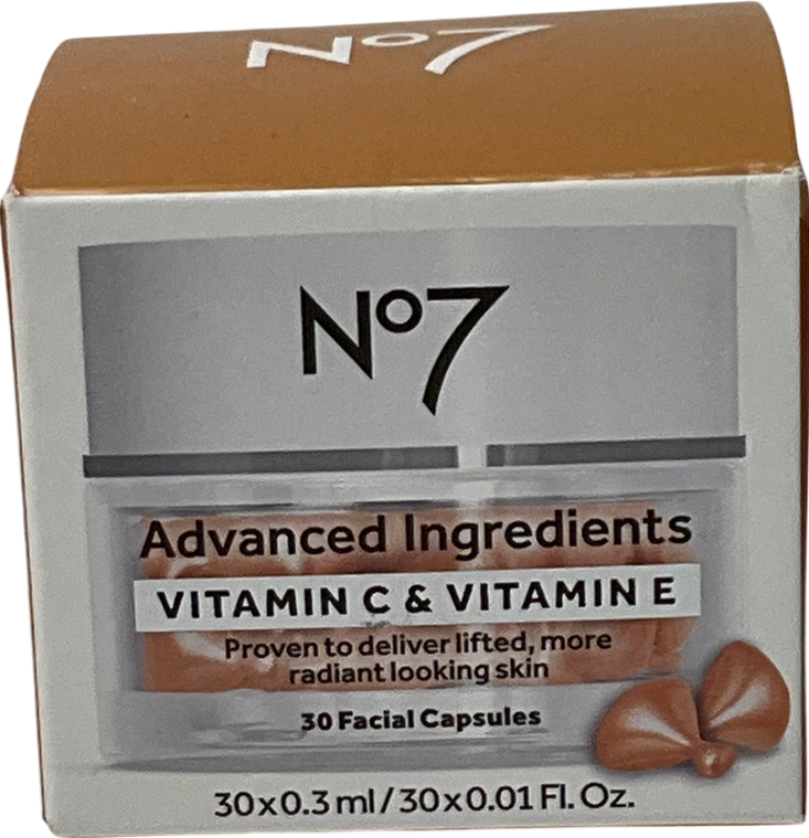 No7 Advanced Ingredients Vitamin C & Vitamin E Facial Capsules 30