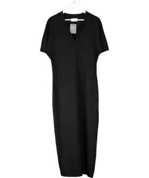 DISSH Black Alias Polo Knit Midi Dress UK S