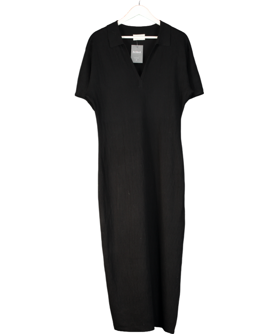 DISSH Black Alias Polo Knit Midi Dress UK S