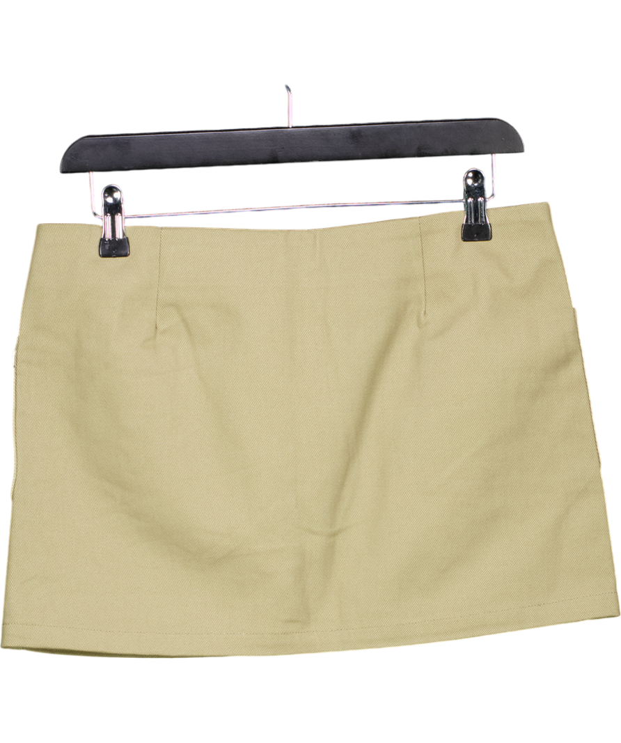 White Fox Green Khaki Mini Skirt UK S