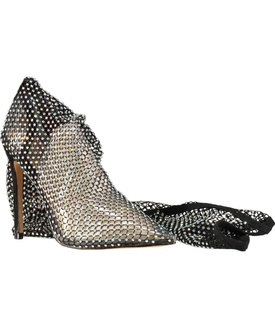 Ego Black Mesh Diamante Over The Knee Boots UK 5 EU 38 👠