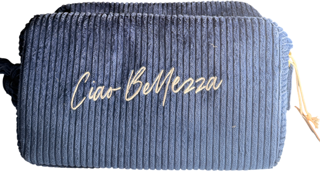 Irene Forte Blue "hi Beautiful" Makeup Bag No Size