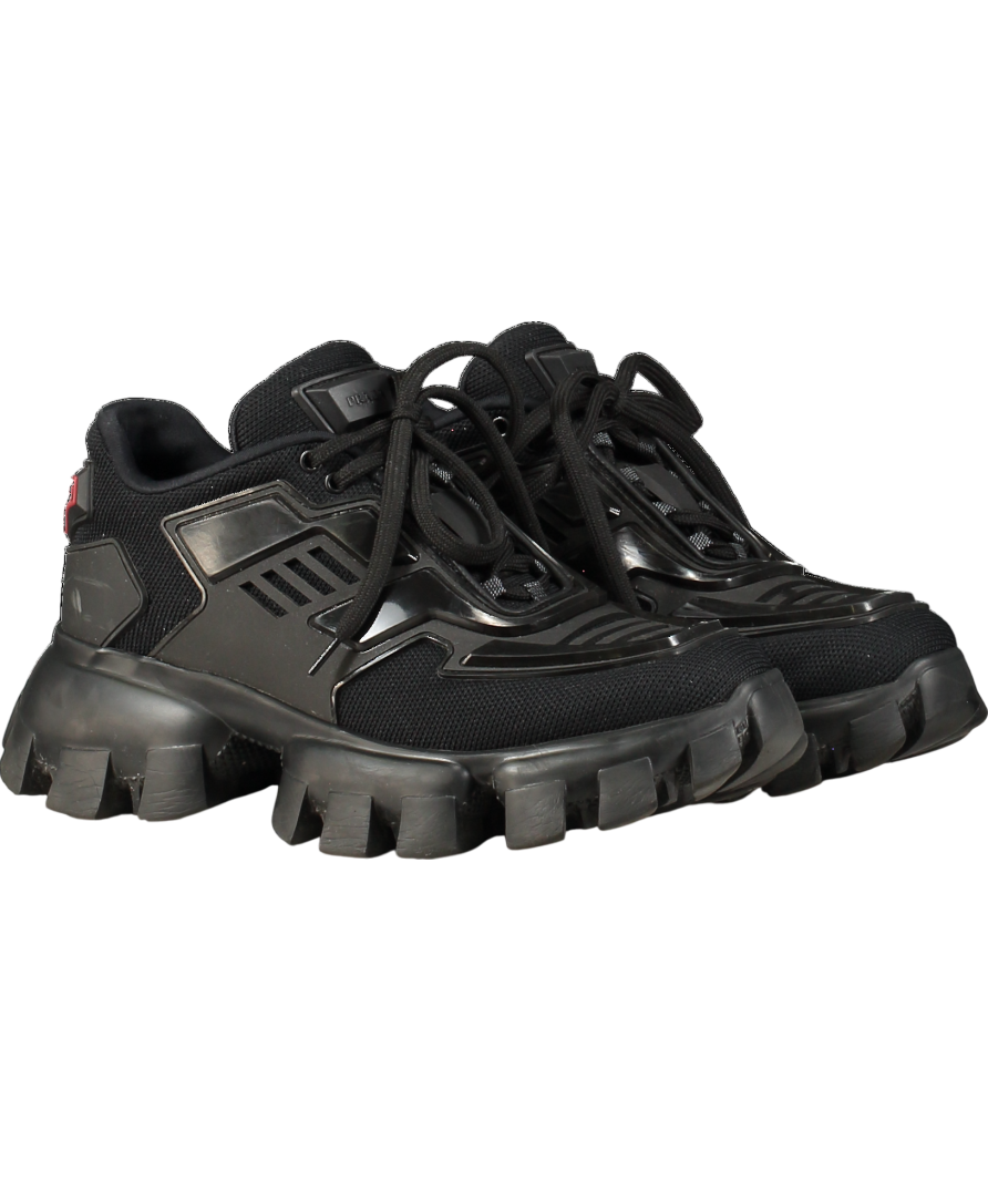 Prada Black Cloudbust Thunder Knit Fabric Trainers UK 4.5 EU 37.5 👠