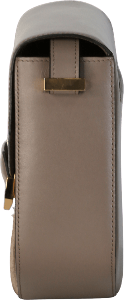 DEMELLIER LONDON X Hannah Strafford-Taylor LTD.EDITION Taupe Suede & Smooth Leather London Shoulder Bag