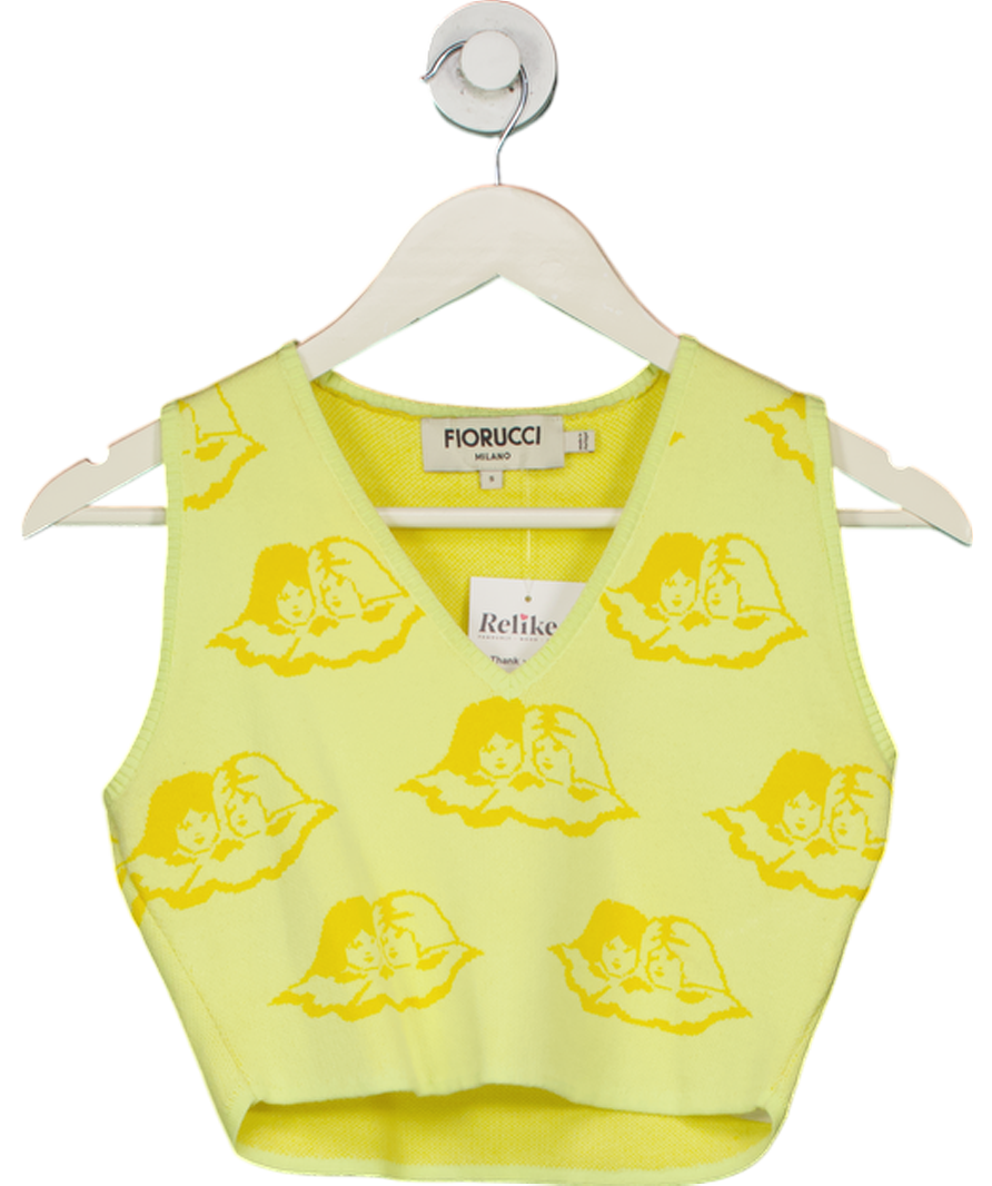 FIORUCCI Yellow Knitted Cherub Vest UK S