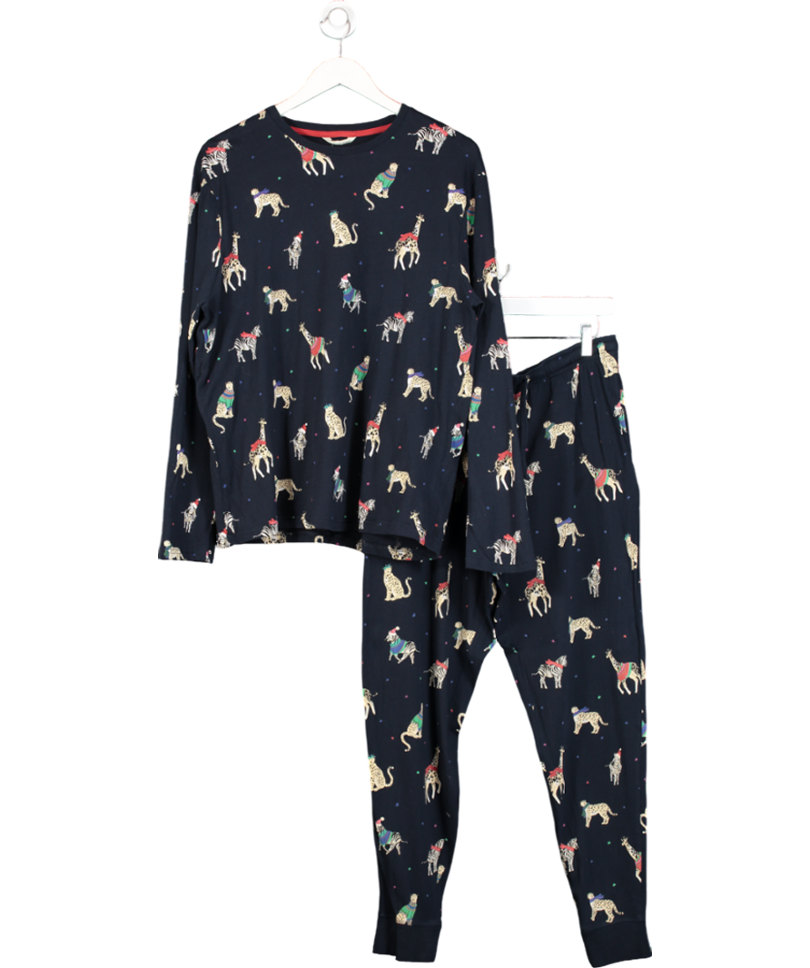 M&S Blue Animal Print Pyjama Set UK XL