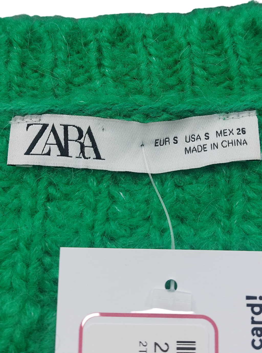 ZARA Green Cropped Jumper UK S