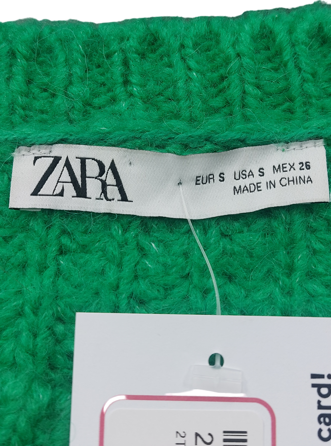 ZARA Green Cropped Jumper UK S