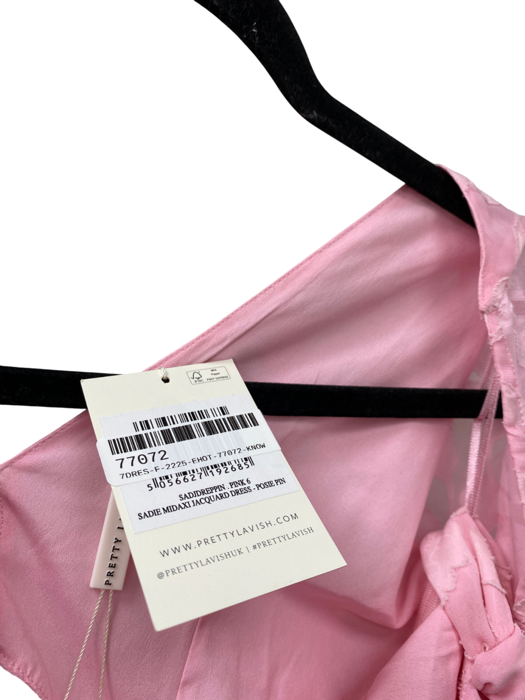 PRETTY LAVISH Pink Sadie Midaxi Jacquard Dress UK 6