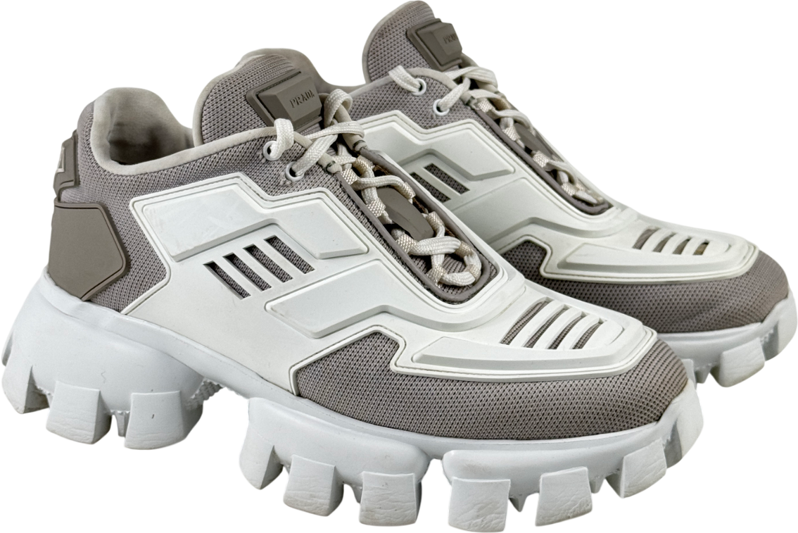 PRADA Cloudbust Thunder Knit White / Grey Chunky Trainers UK 6 EU 39 👠
