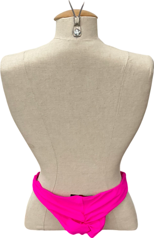 Misspap Crunched Bum Hot Pink Bikini Bottoms UK 8