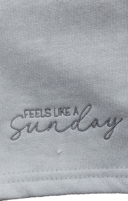 Feels Like A Sunday Grey Embroidered Jersey Shorts UK S