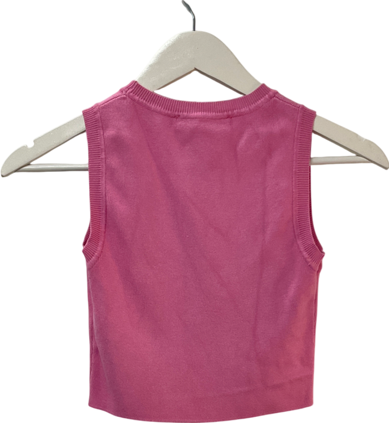 ZARA Pink Sleeveless Crop Top UK S