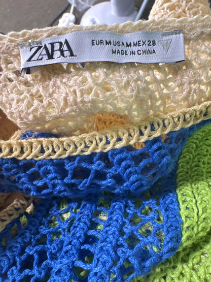 Zara Multicolour Crochet Dress UK M