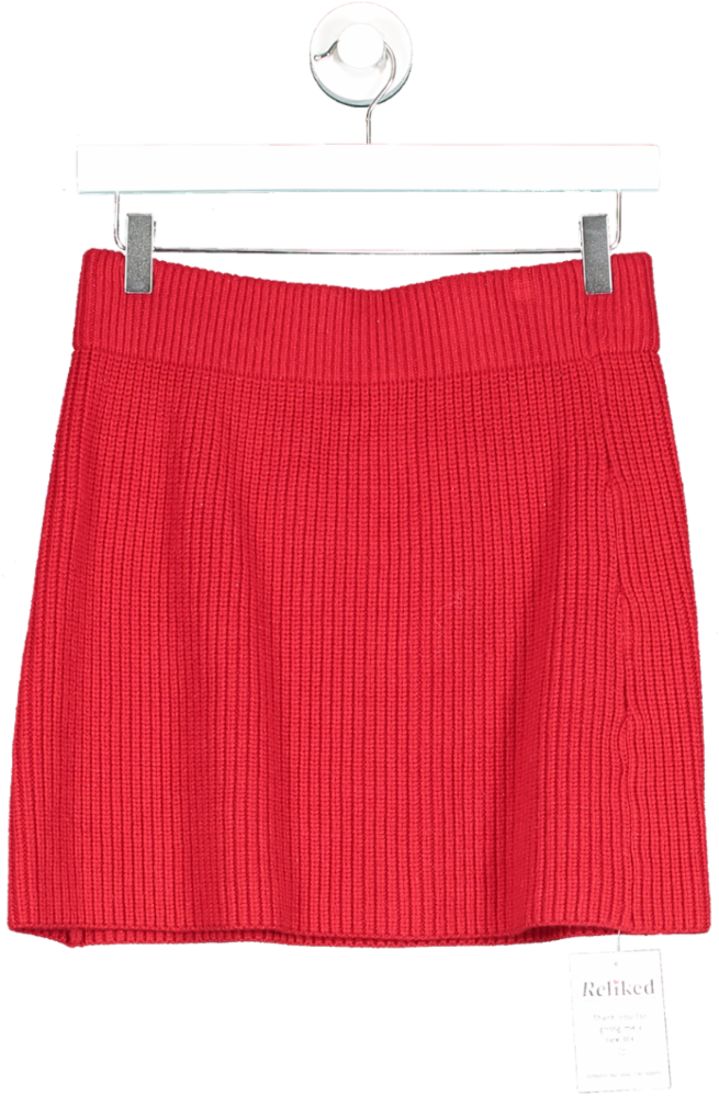 ZARA Red Knitted Mini Skirt UK M