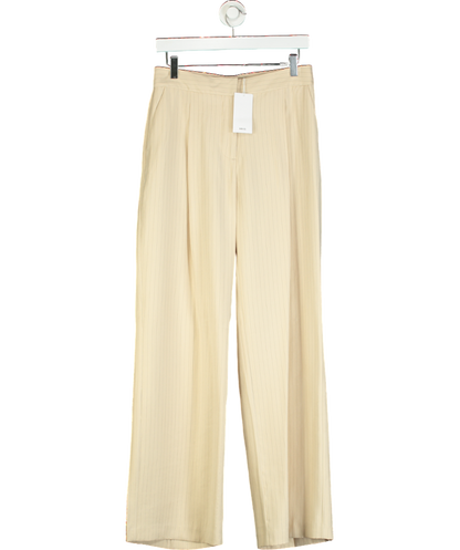 MANGO Beige Striped Suit Trousers UK 8