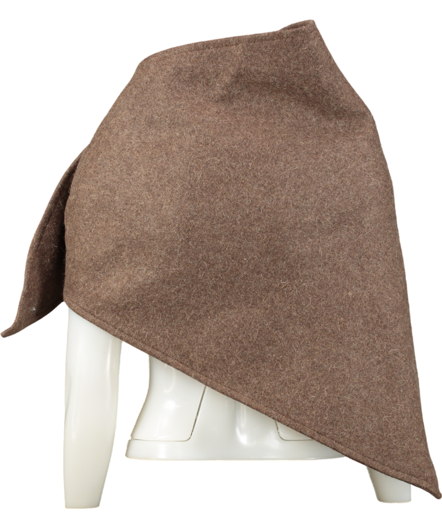 coosh Brown Voluminous Wool Cape Scarf