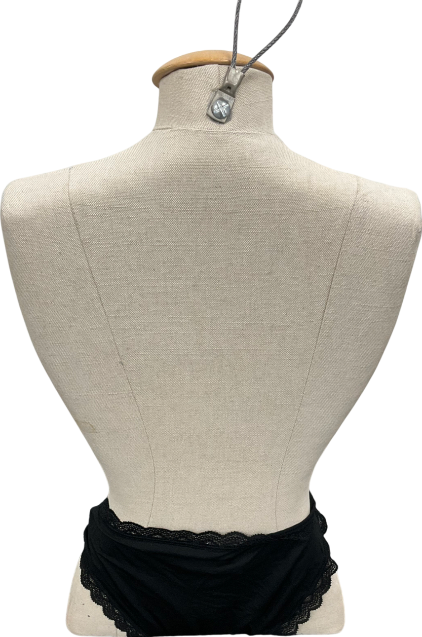 Stripe & Stare Black High Rise Knicker UK 14