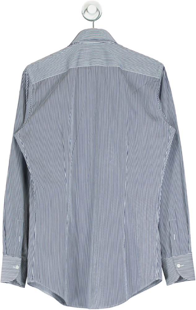 SuitSupply Navy Stripe Extra Slim Fit Shirt EU 40 Extra Slim Fit Formal