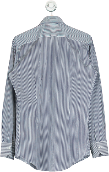 SuitSupply Navy Stripe Extra Slim Fit Shirt EU 40 Extra Slim Fit Formal