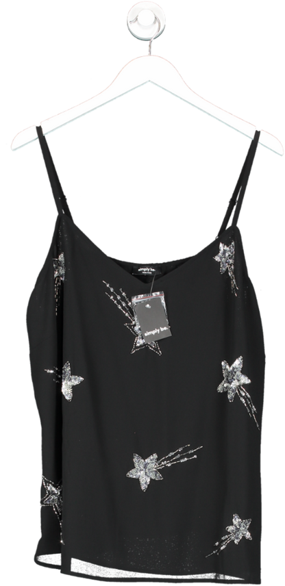 SimplyBe Black Star Sequin & Bead Hand Embellished Cami BNWT UK 20
