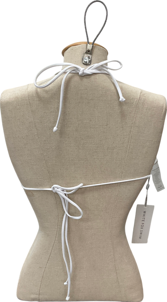 White Fox Blue Golden Hour Floral Bikini Top UK L