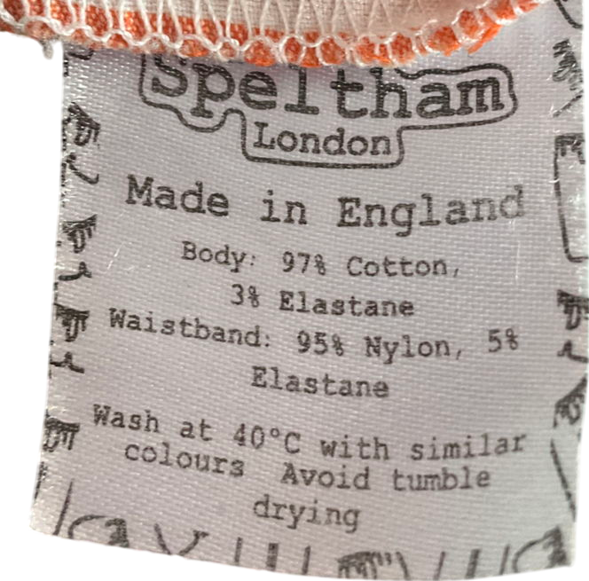 speltham Orange Tangerine Striped Crinkle Unisex Boxer Shorts UK M
