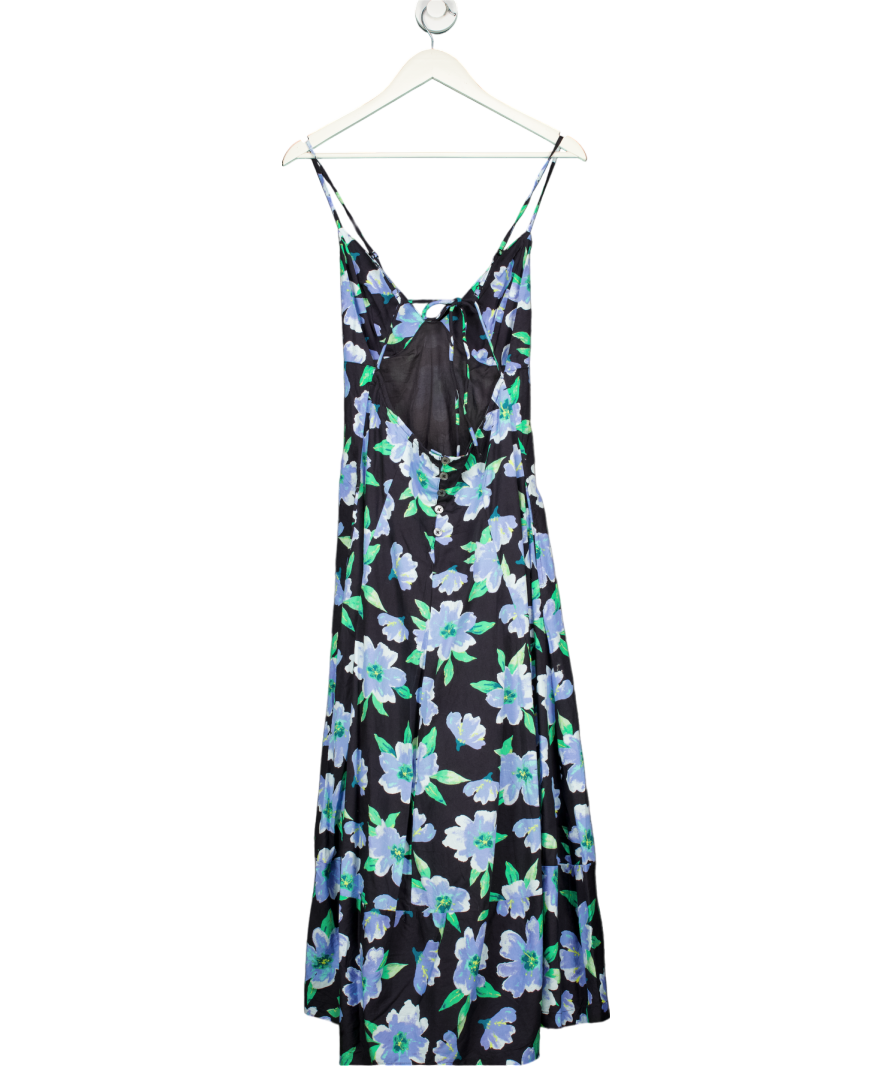 Free People Black Strappy Floral Maxi Dress UK S