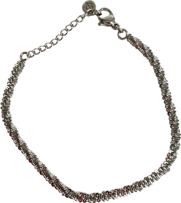 Metallic Entwined Silver Bracelet