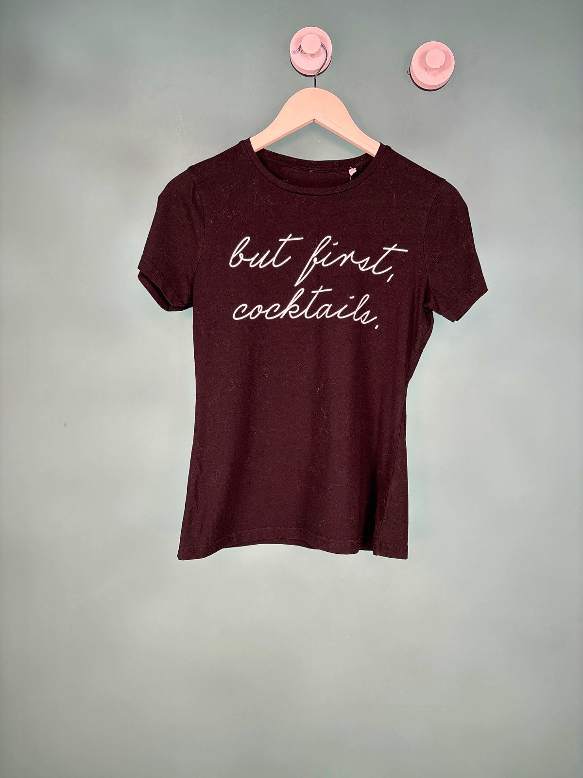 Black 'But First, Cocktails' T-Shirt M