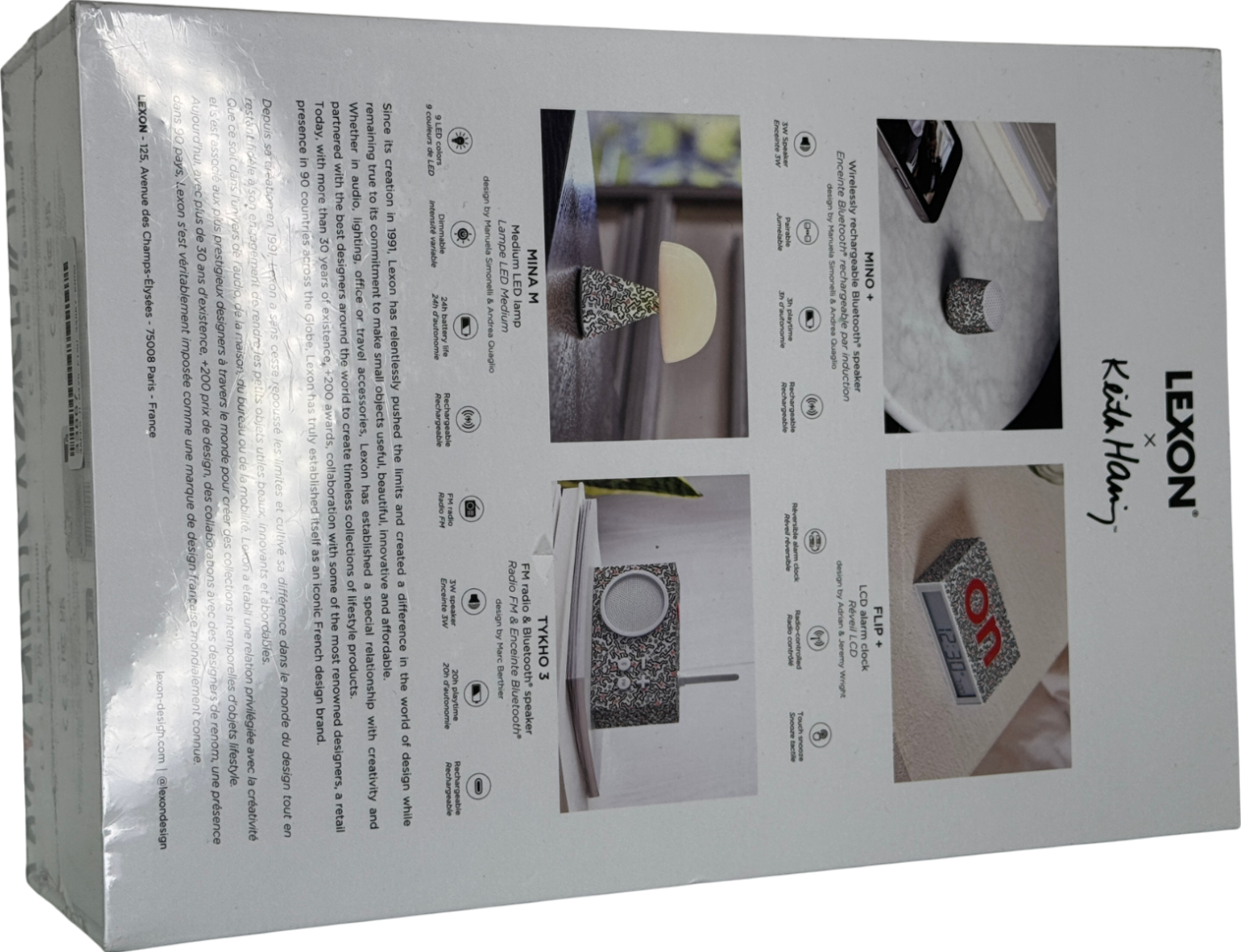 LEXON White X Keith Haring Limited Series - Bluetooth Speaker + Led Lamp + Alarm Clock + Radio Full Set One Size