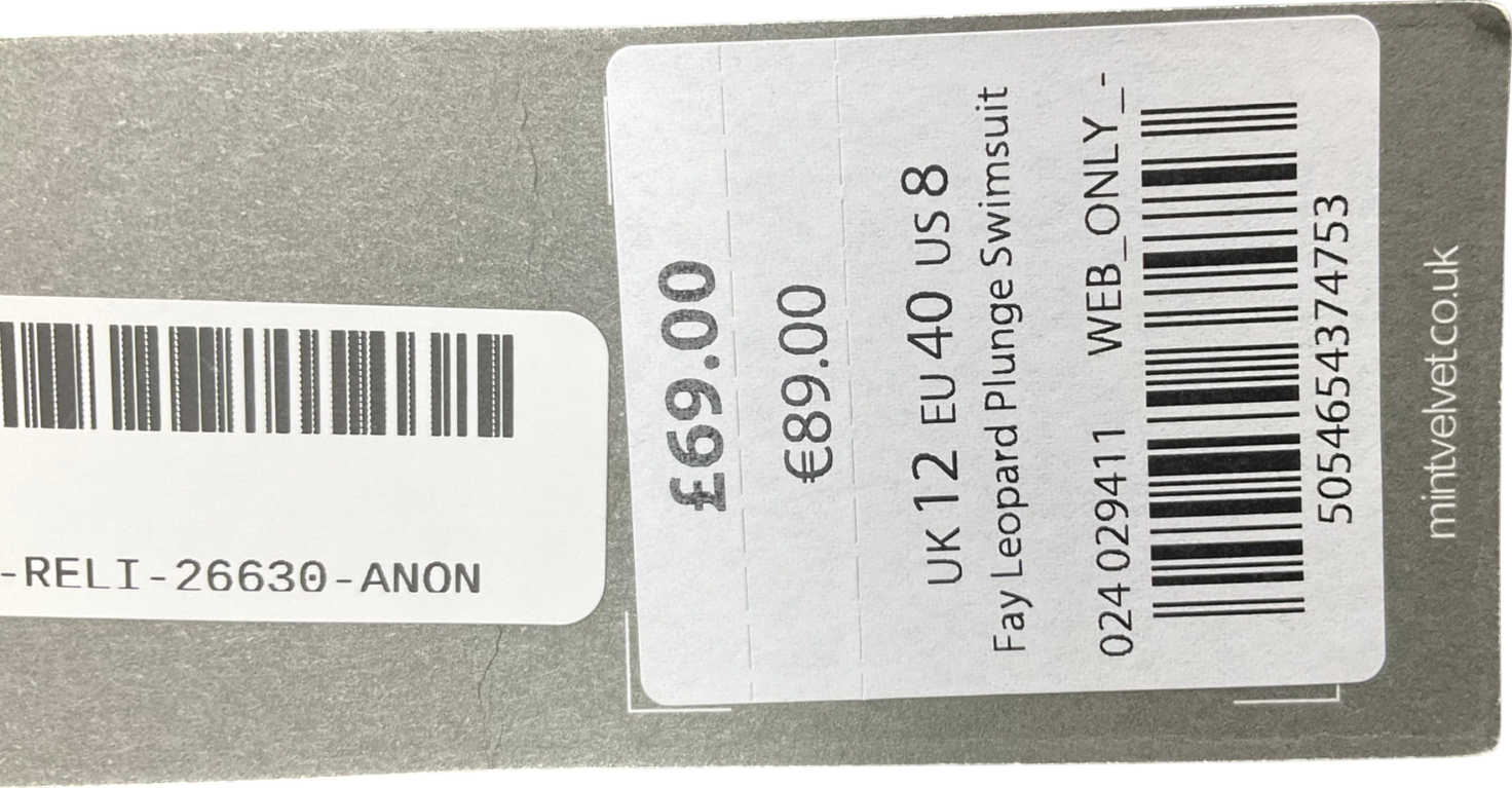 Mint Velvet Brown Fay Leopard Print Swimsuit UK 12