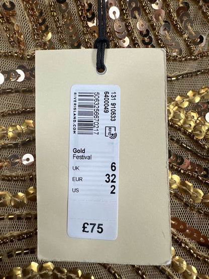 River Island Gold Festival Dress UK 6