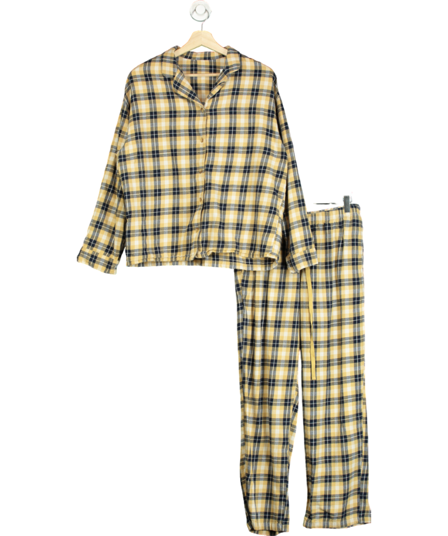 Uniqlo Yellow And Blue Check Pyjamas UK S