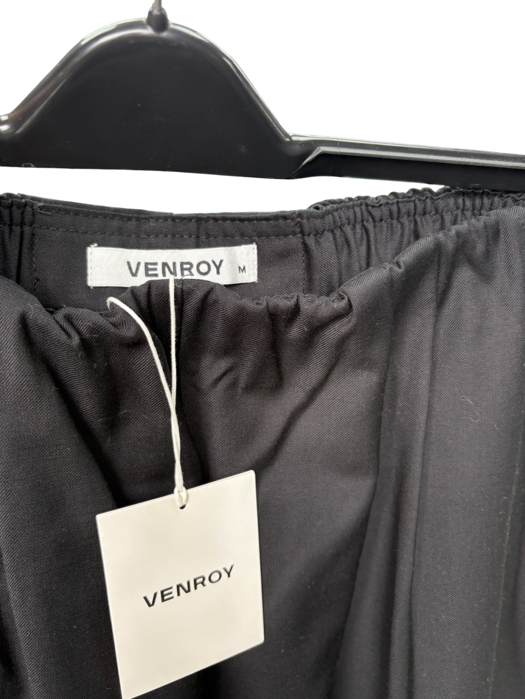 Venroy Black Relaxed Wool Trousers UK M